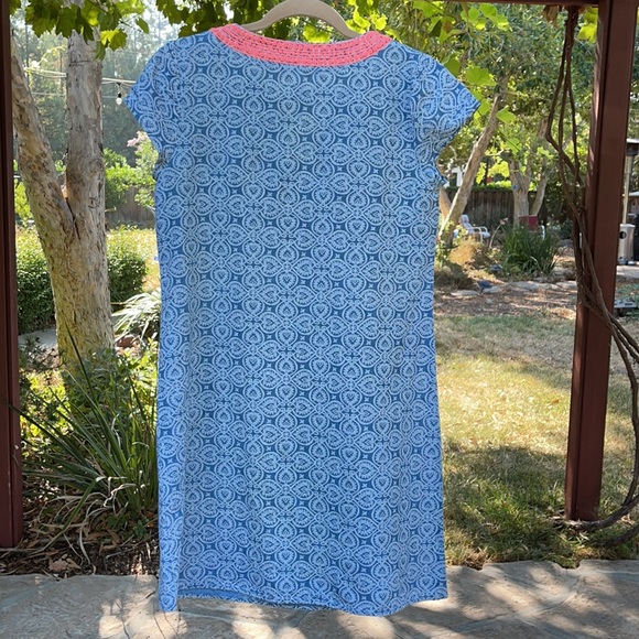 🐳 VINEYARD VINES; Pretty Chambray/Neon Orange Linen/Cotton Dress; Misses Size 2 - Picture 5 of 12